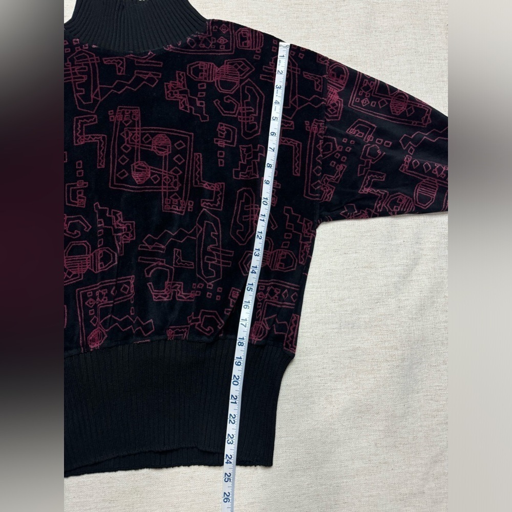 Vintage Chelsea Young Graffiti Sweater Womens Medium Black Long Sleeve Artsy - Picture 5 of 6